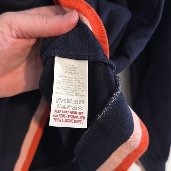 Boden Navy Bubble Sleeve Renee Sweatshirt Size Small - Picture 4 of 8